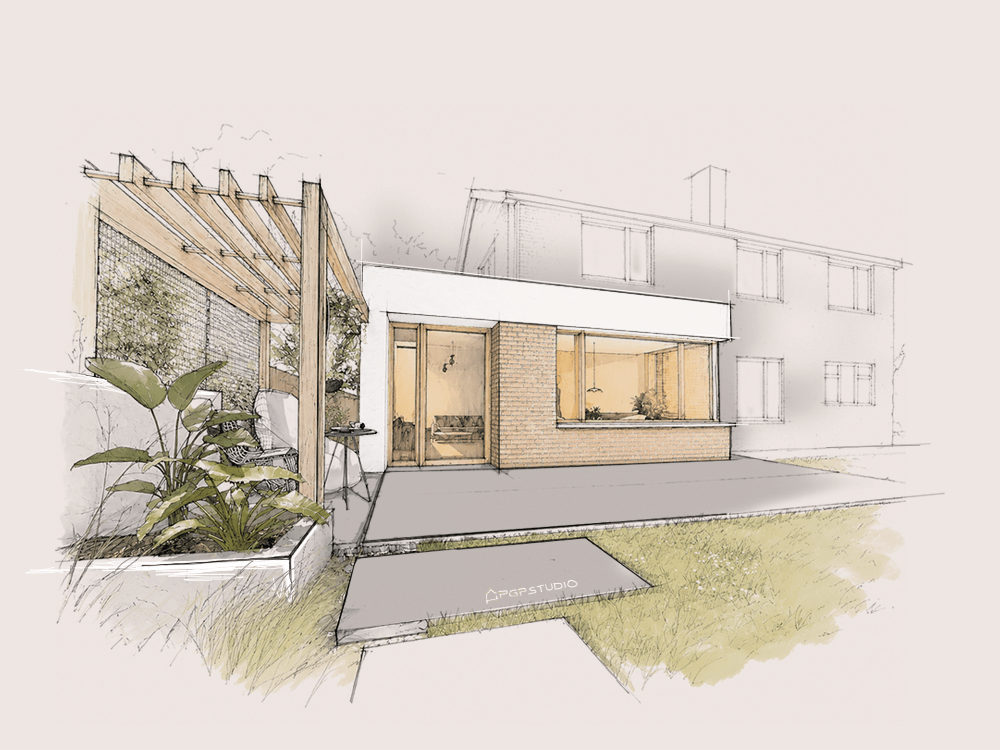 House-83-Sketch-handdrawn-PGPstudio concept stage for house 83 sketch