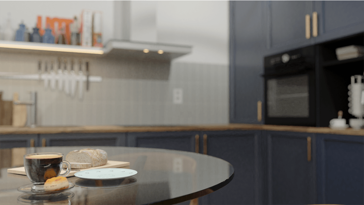 granny-annexe-didning-table-image-interior-design-trends-2020-PGPstudio Granny Annexe blue kitchen table
