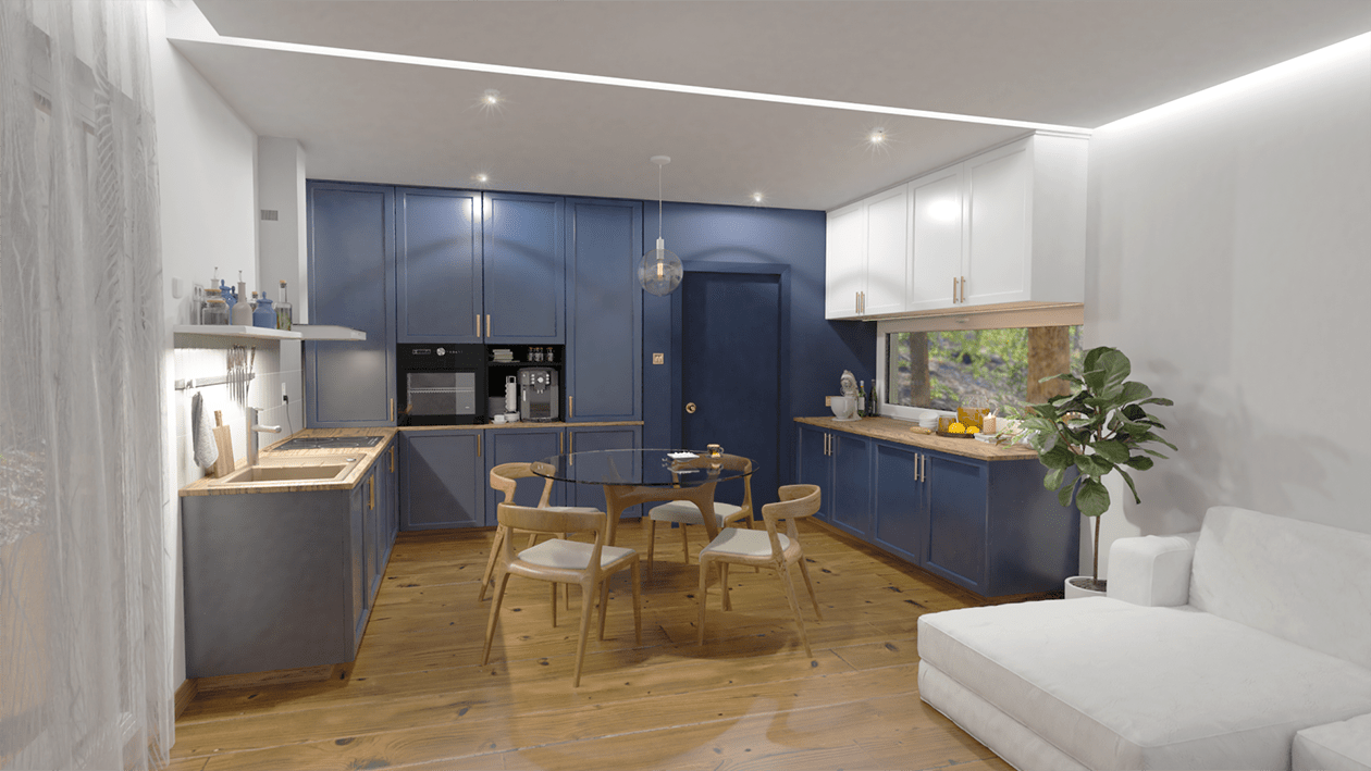 granny-annexe-kitchen-image-interior-design-trends-2020-PGPstudio Granny Annexe blue kitchen