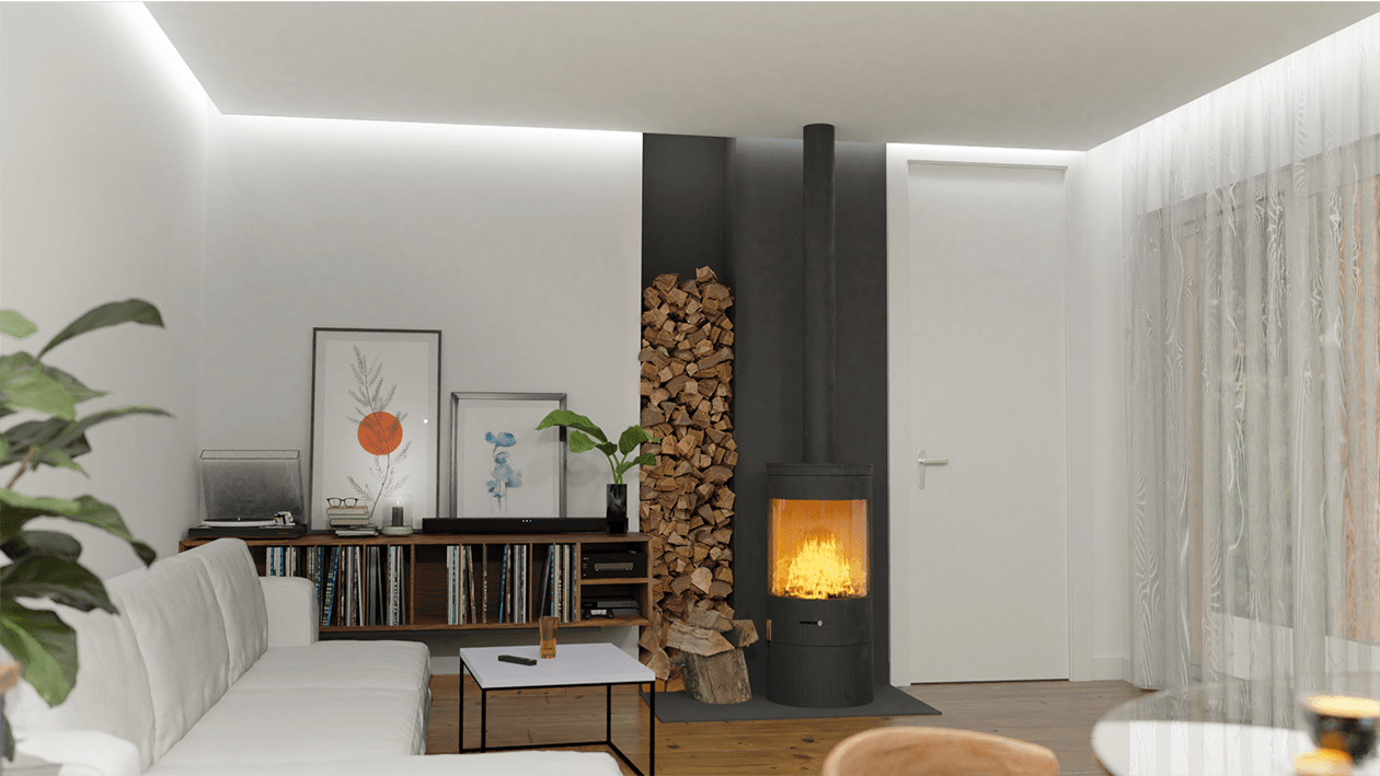 granny-annexe-lounge-image-interior-design-trends-2020-PGPstudio Granny Annexe living room with lights on