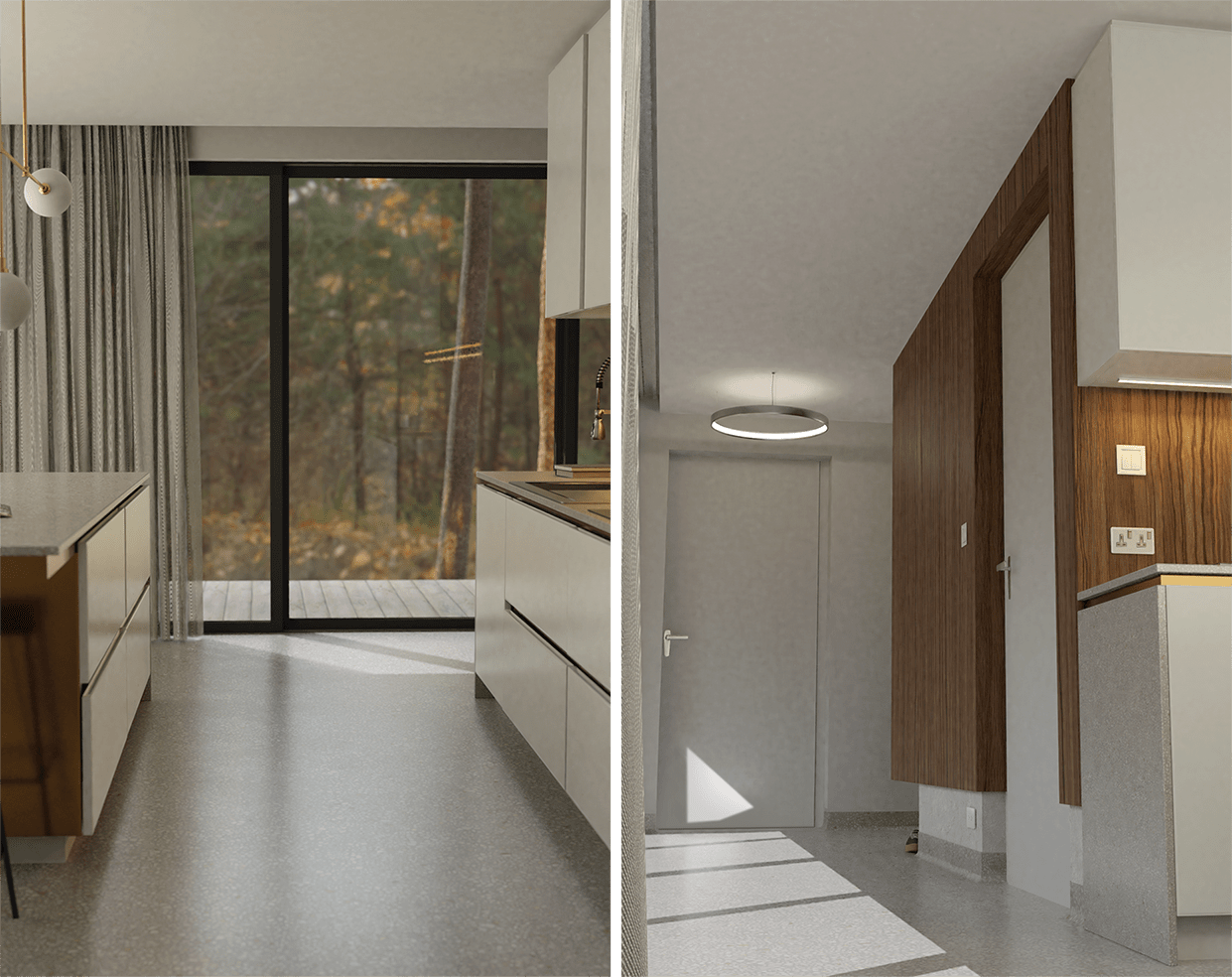 kitchen-MDF-veneer-terazzo-garden-house-interior-design-trends-2020-pgpstudio Garden House kitcen