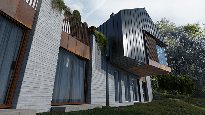 black-zinc-corten-cladding-painted-brick-reclined-materials-windows-hill-house-exterior-architecture-trends-2021-pgpstudio Hill house lower ground