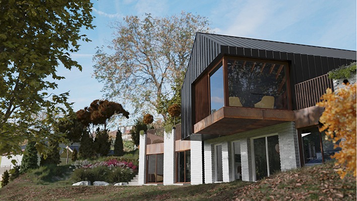 black-zinc-corten-cladding-reclined-brick-windows-stairs-hill-house-exterior-architecture-trends-2021-pgpstudio Hill house lower ground