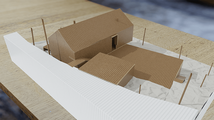 cardboard-model-client-presentation-hill-house-rear-exterior-architecture-trends-2021-pgpstudio Cardboard from the street
