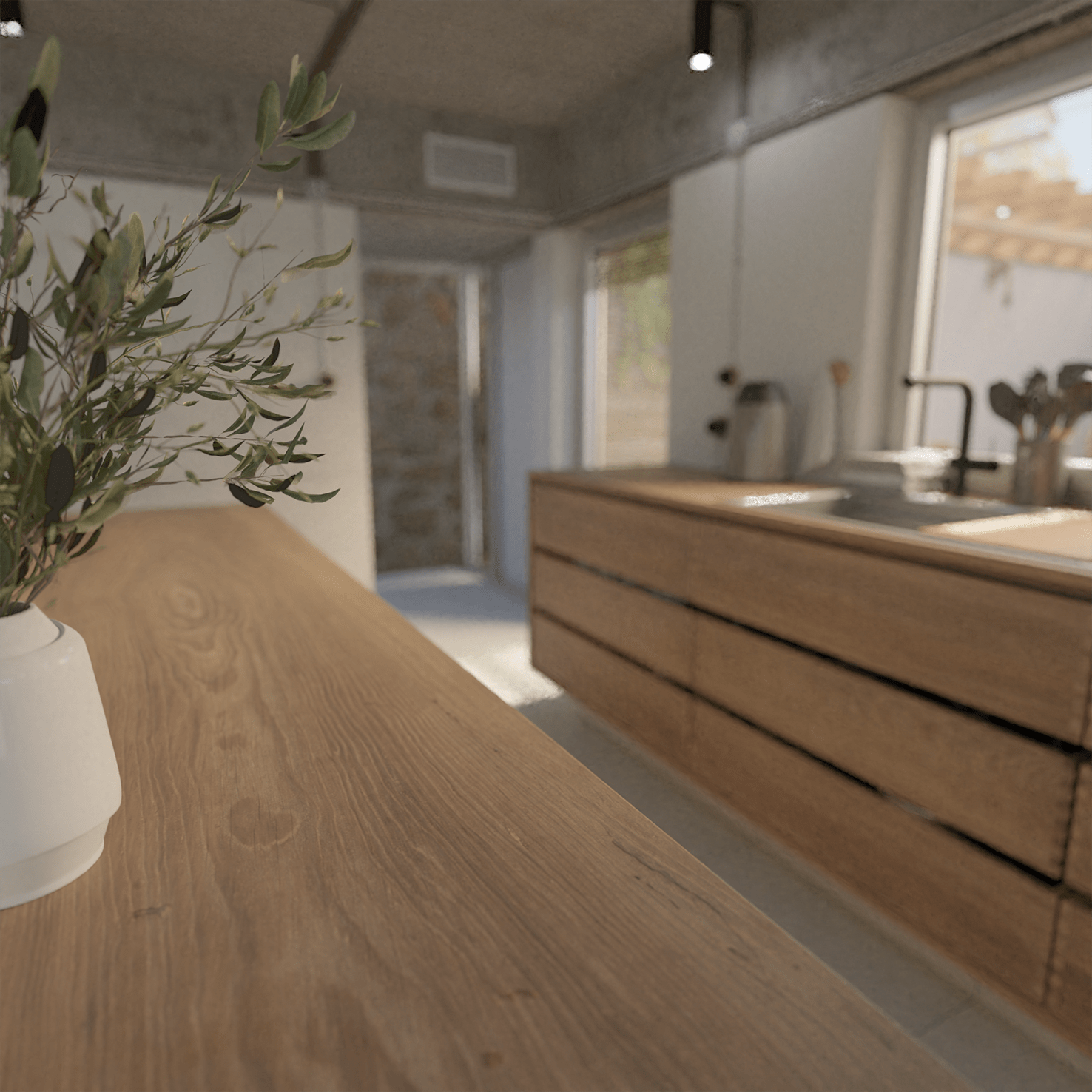 Summer House kitchen timber worktop