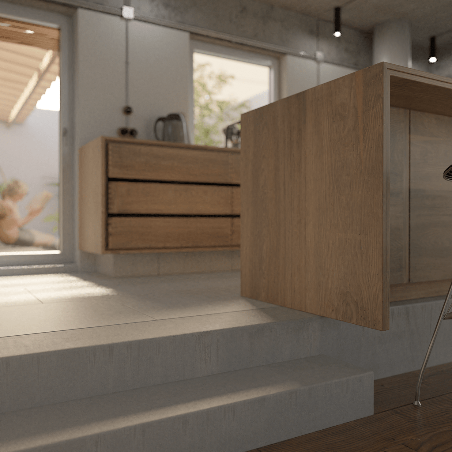 Summer House floating kitchen island