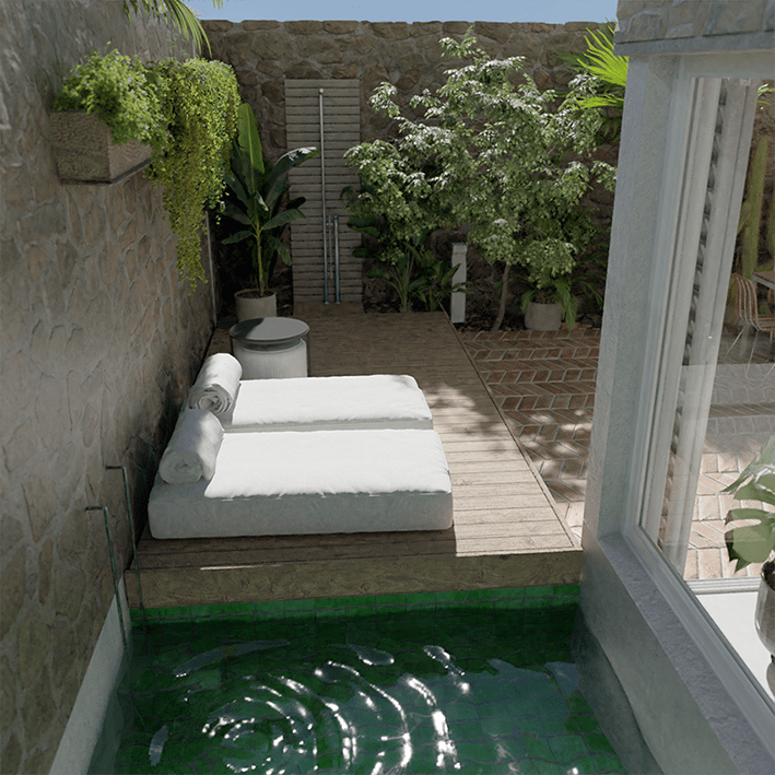 Patio 2 with deep swimming pool