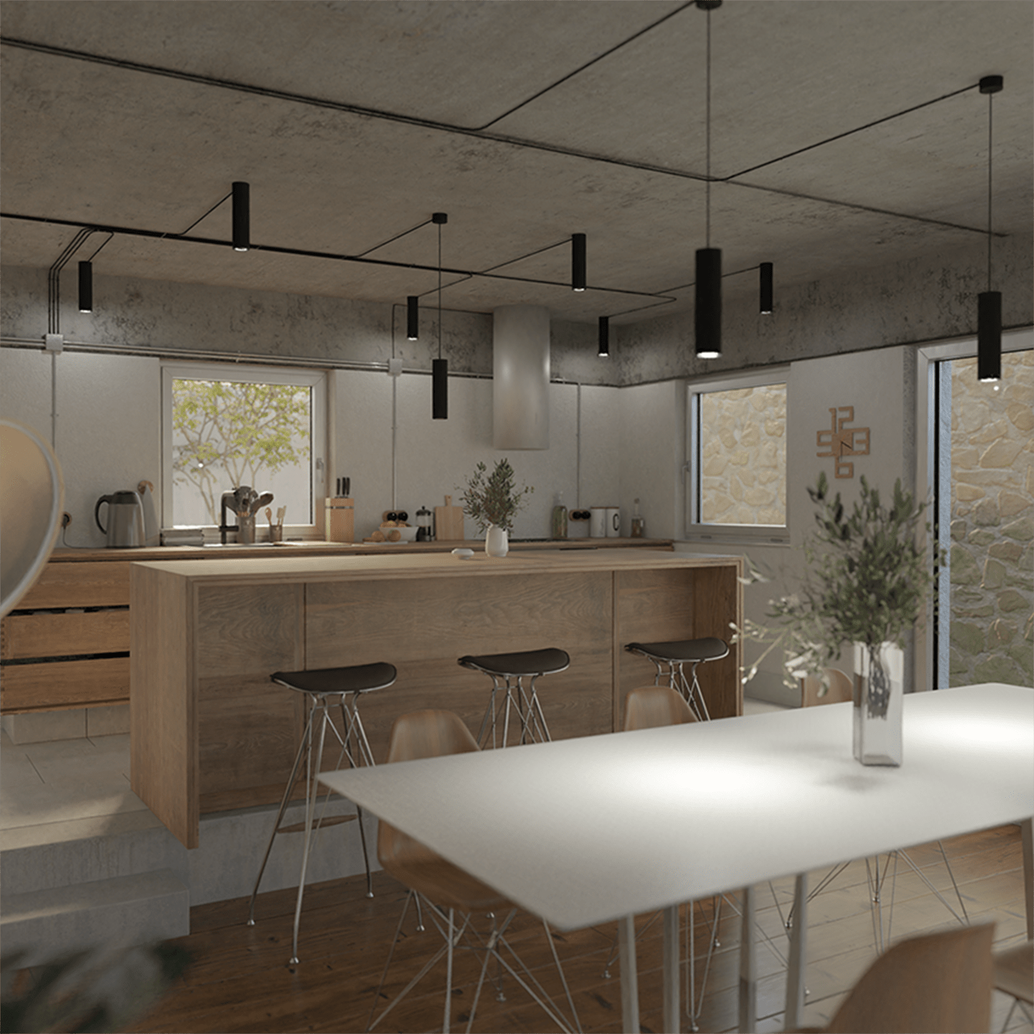 Summer House dining and kitchen