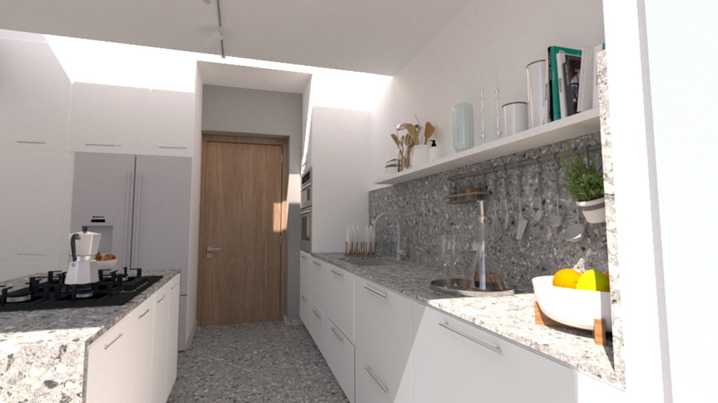 CONCEPT white terazzo kitchen