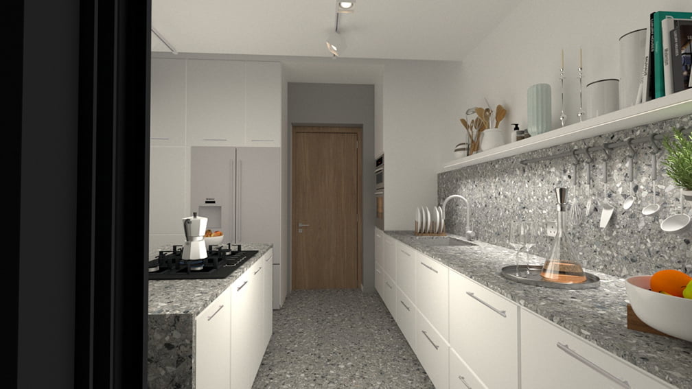 CONCEPT white terazzo kitchen