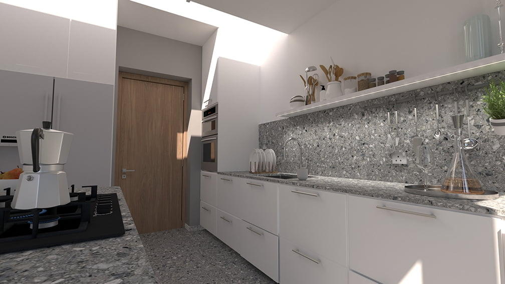 CONCEPT white terazzo kitchen