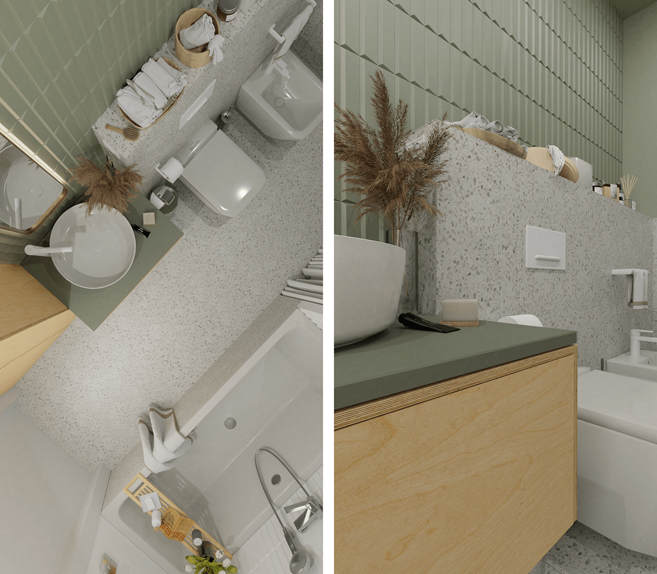 sage-bathroom-layout-image-interiors-trends-2021-PGPstudio Sage Bathroom from top