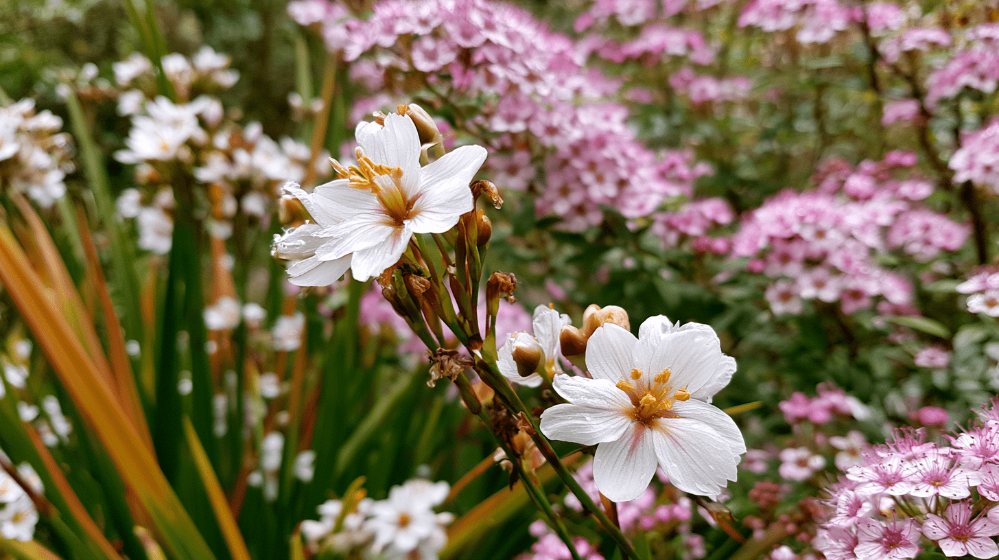 Hill-House-landscape-libertia-and-spiraea-PGPstudio flowers of libertia grandiflora farmosa