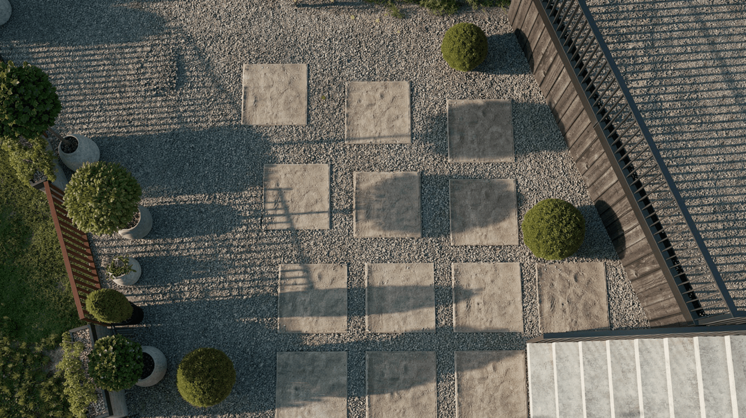 Hill-House-landscape-terrace-top-view-PGPstudio Hill House garden birds view of terrace from above