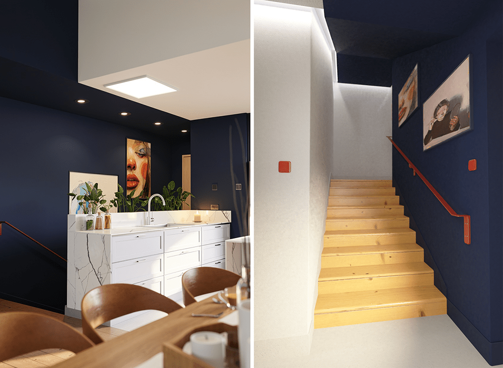 staircaise-kitchen-floor-pine-timber-hill-house-image-architecture-trends-2021-1-PGPstudio Staircase in Hill House featuring Mondrian's colours