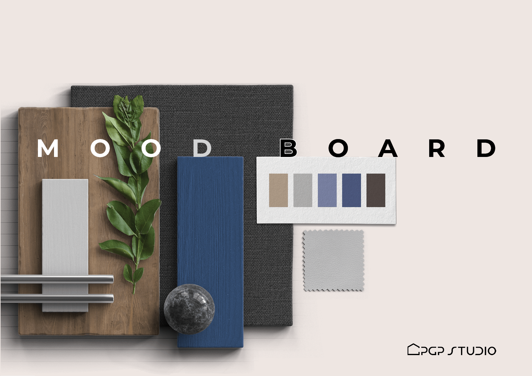 blue mood board