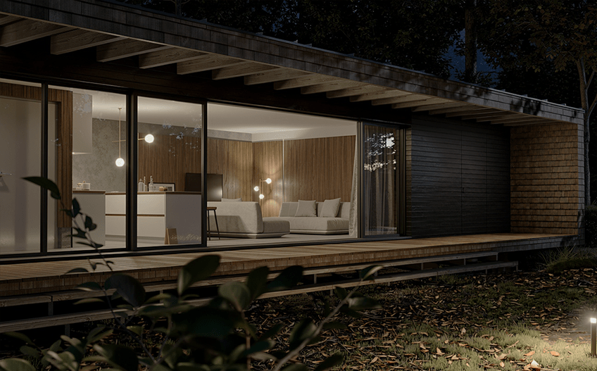 Garden house by night