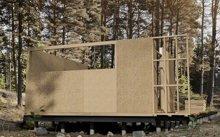 Garden house side wall